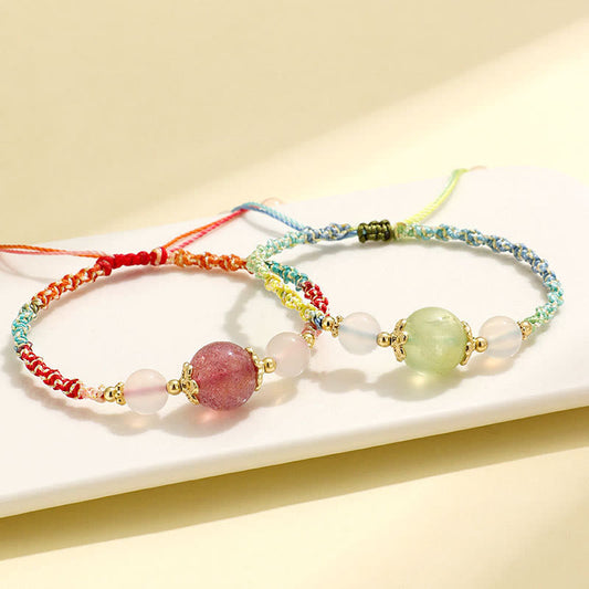 Mixed Crystal Braided Rope Bracelet