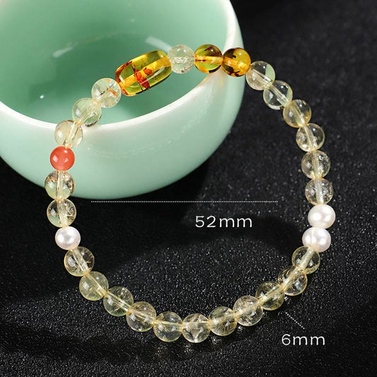Citrine Pearl Topaz Crystal Bracelet