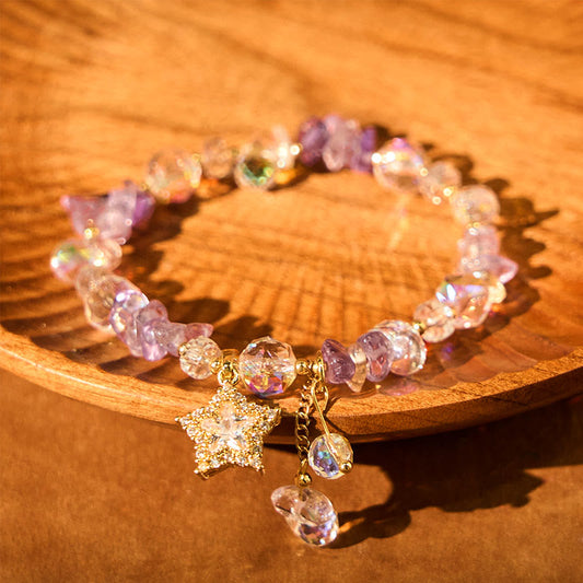 Amethyst Star Charm Bracelet