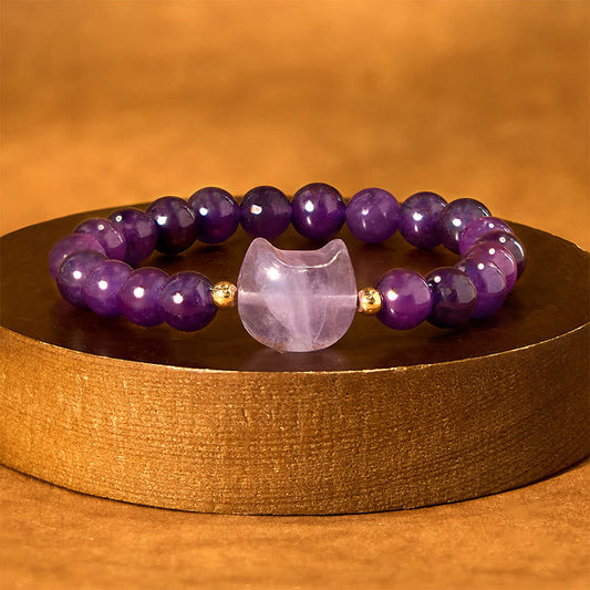 Mixed Crystal Cat Head Bracelet