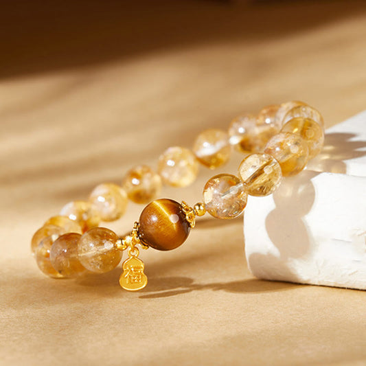 925 Silver Citrine Gourd Bracelet
