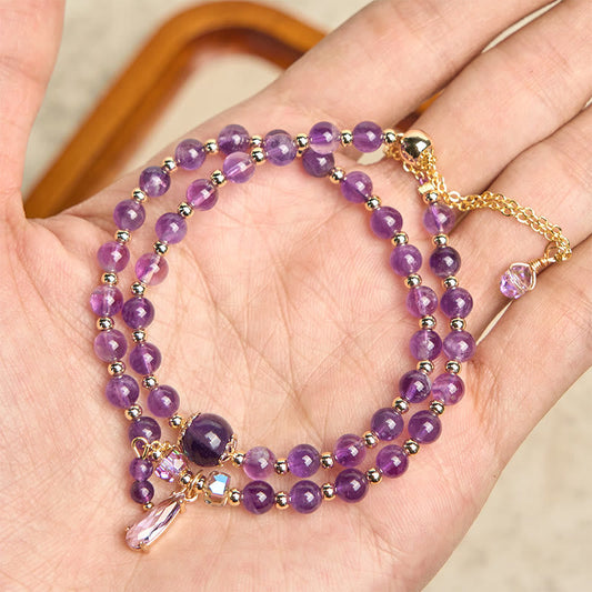Amethyst Beads Multi-Layer Bracelet