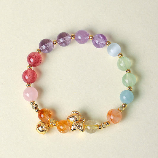 Horse Citrine Amethyst Crystal Bracelet