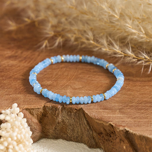 Aquamarine Pearl 4mm Bead Bracelet