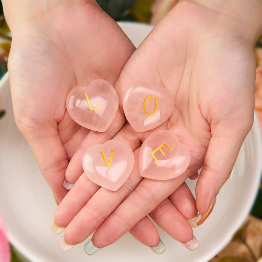Rose Quartz Heart Crystal Decor