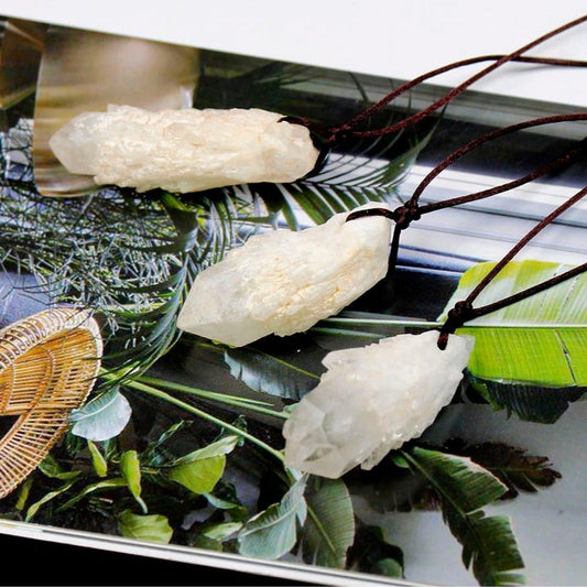Raw Clear Quartz Crystal Necklace