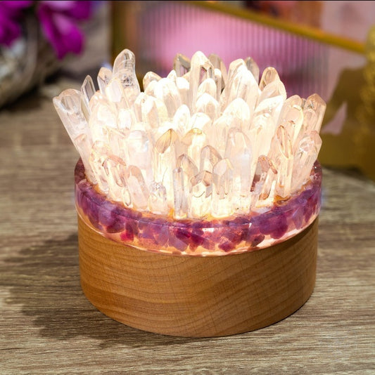 Quartz Tourmaline Crystal Lamp
