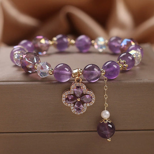 Amethyst Flower Bracelet