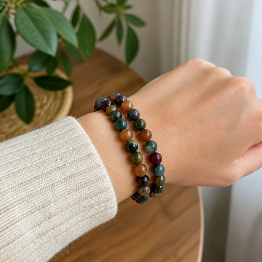 Multicolor Gemstone Double-Wrap Bracelet