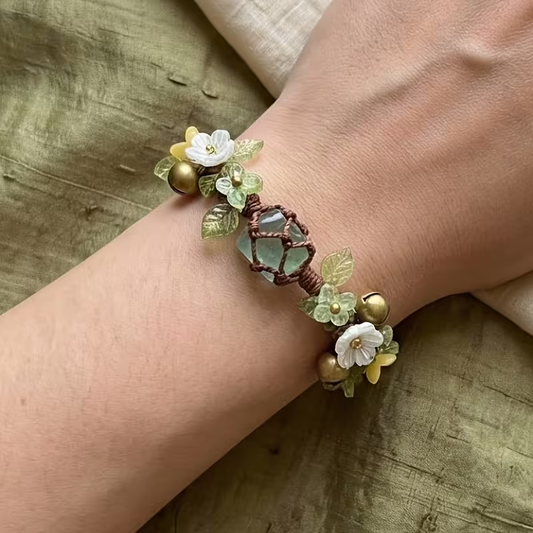 Forest Woven Floral Charm Bracelet