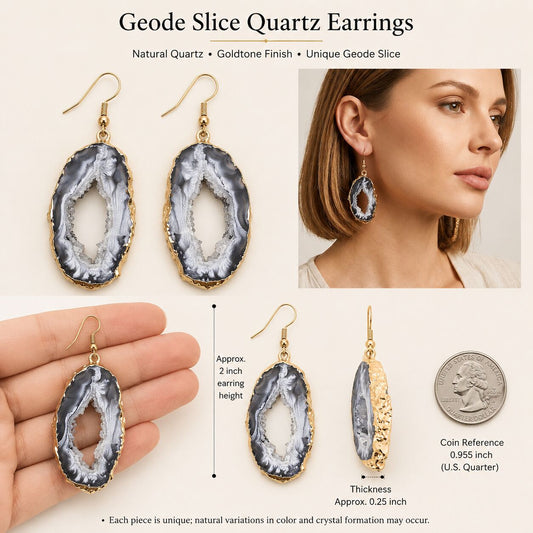 Geode Slice Earrings – Nature's Hidden Sparkle