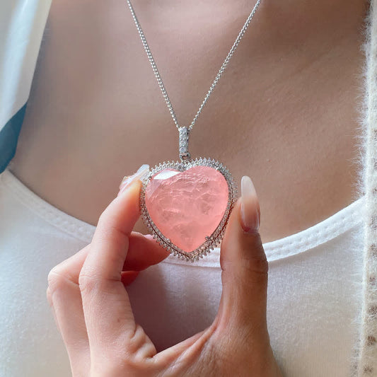 Rose Quartz Heart Necklace