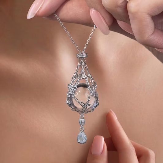 Natural Crystal Pouch Necklace