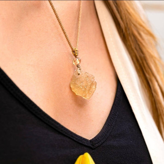 Libyan Desert Glass Pendant Necklace