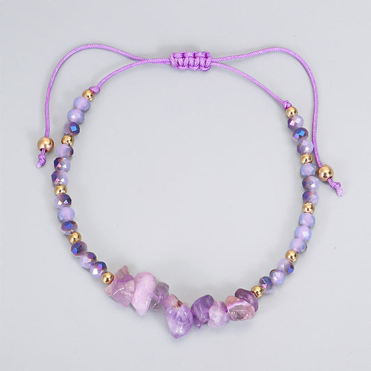 Amethyst Knit Bracelet