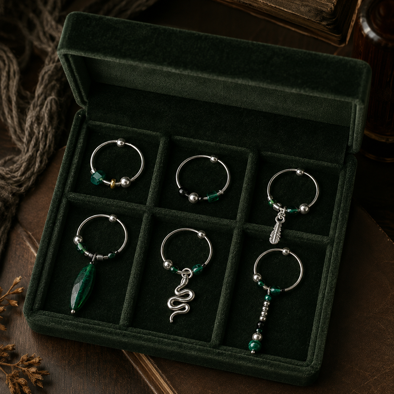 Emerald Arcana Wizard-Inspired Single Hoop Earring | S925 Silver