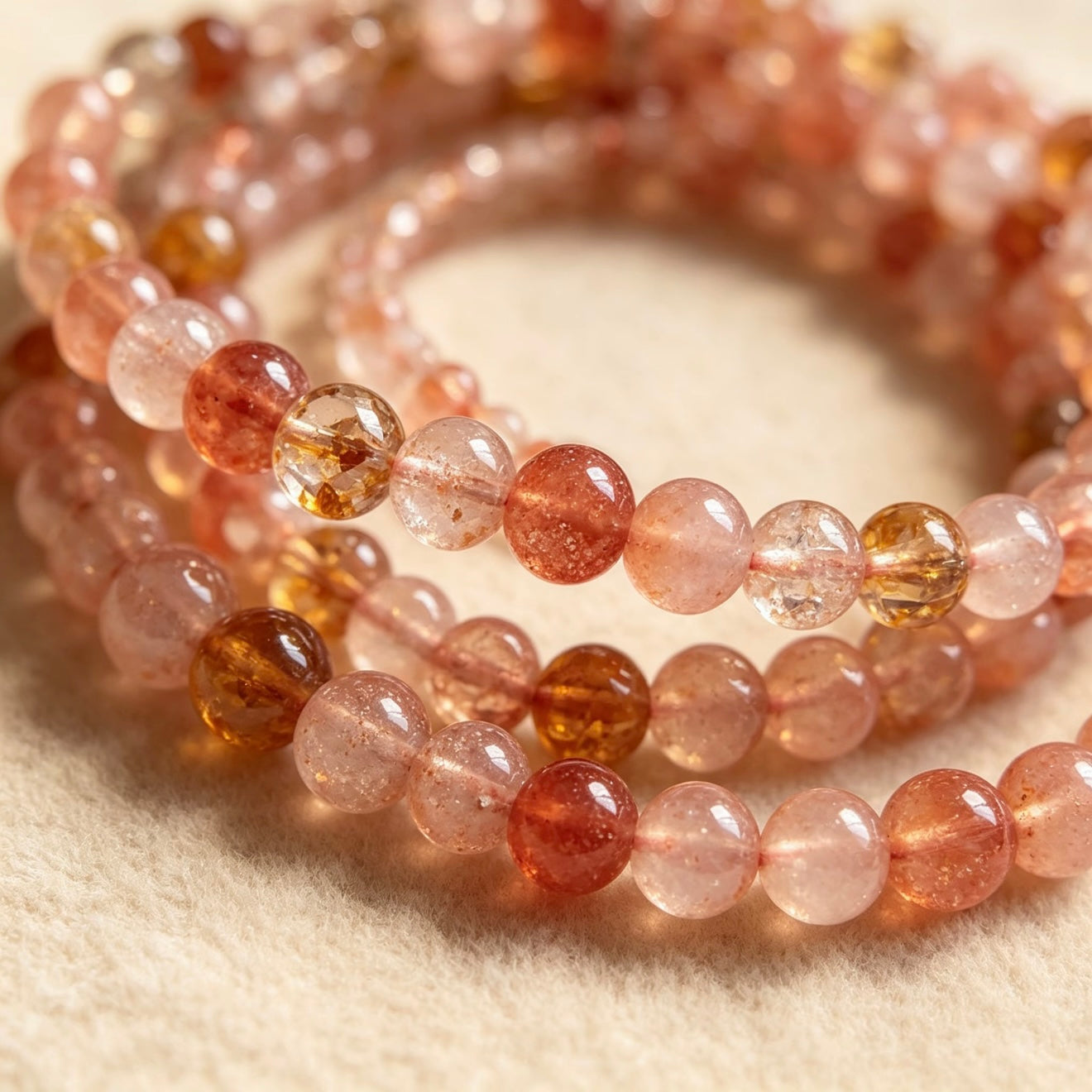 Rainbow Crystal Wrap Bracelet — 3-Strand Natural Color Crystal