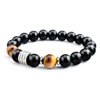 Black Obsidian Tiger's Eye Bracelet by Worn Within