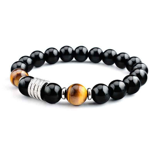 Black Obsidian Tiger's Eye Bracelet by Worn Within