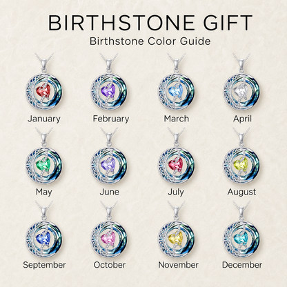 Moonlit Birthstone Heart Necklace | S925 Silver