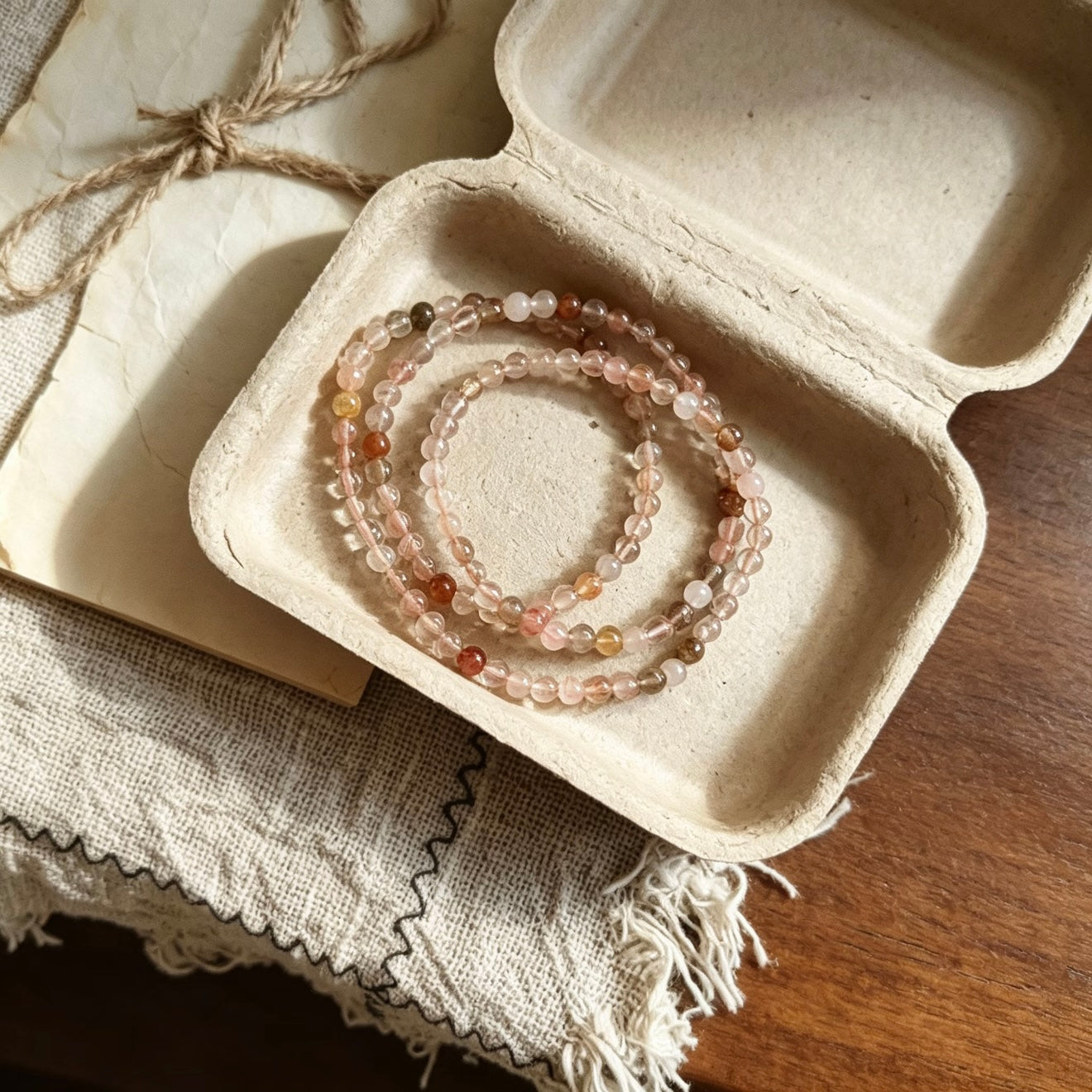 Rainbow Crystal Wrap Bracelet — 3-Strand Natural Color Crystal