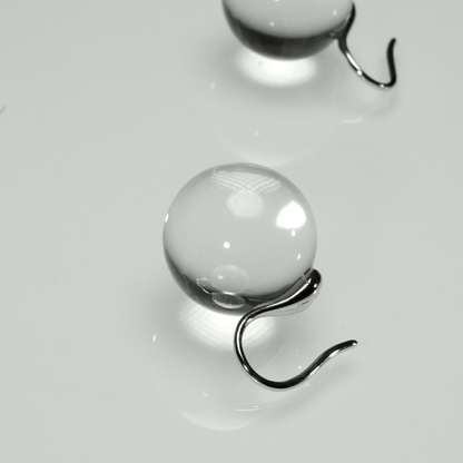 Floating Bubble Clear Quartz Earrings