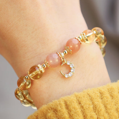Citrine Crescent Moon Bracelet