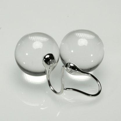 Floating Bubble Clear Quartz Earrings