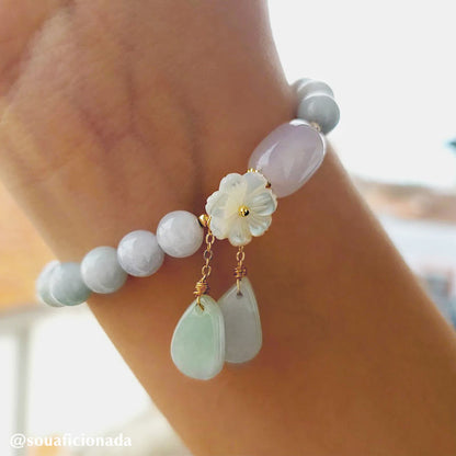 White Jade Bead Bracelet