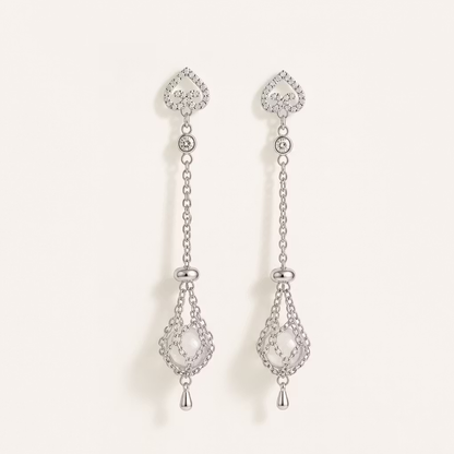 Natural Crystal Earrings Handmade Adjustable Chain