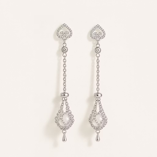 Natural Crystal Earrings Handmade Adjustable Chain