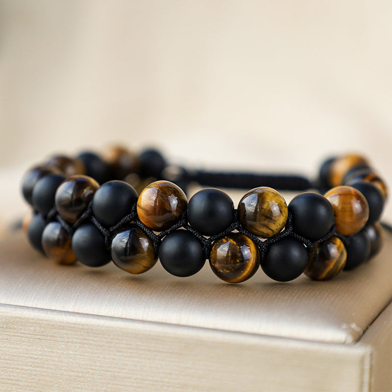 Tigerauge geflochtenes Schnurarmband