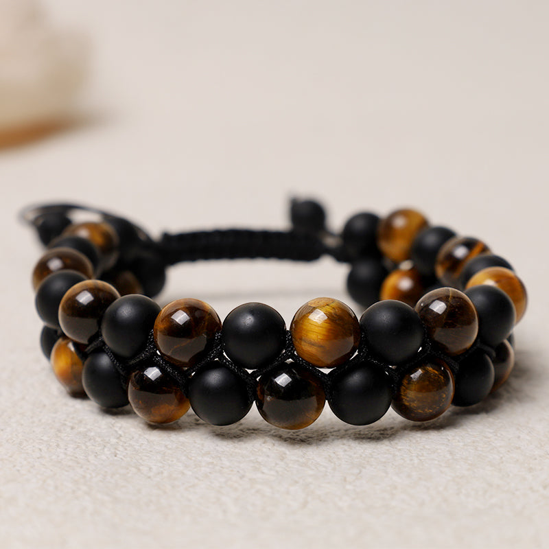 Tigerauge geflochtenes Schnurarmband