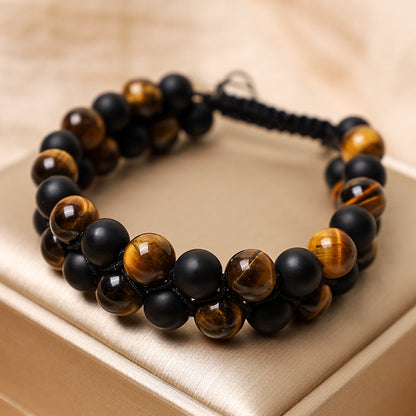 Tigerauge geflochtenes Schnurarmband
