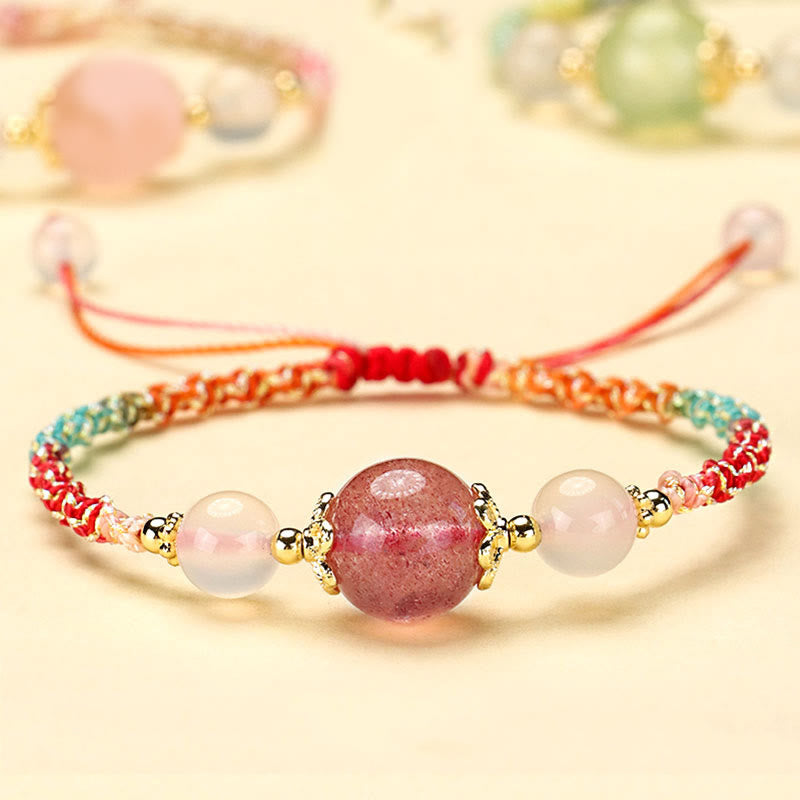 Mixed Crystal Braided Rope Bracelet by Worn Within