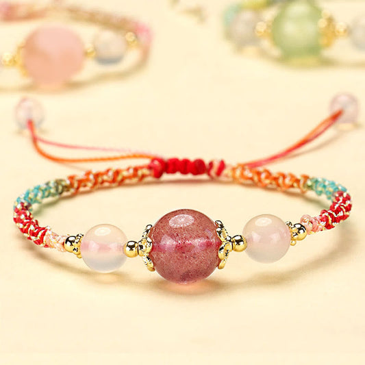 Mixed Crystal Braided Rope Bracelet by Worn Within