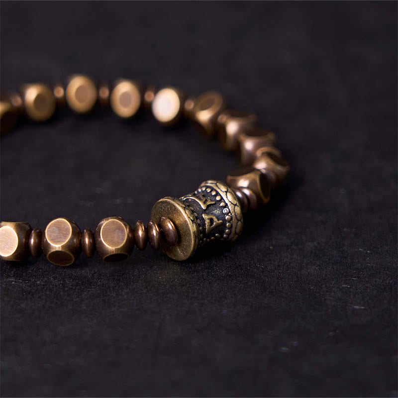 Brass Amulet Bead Bracelet
