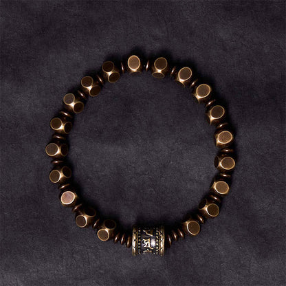 Brass Amulet Bead Bracelet