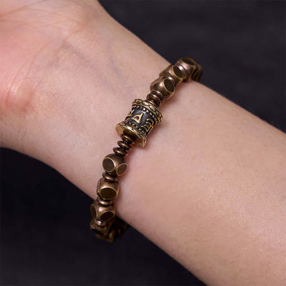 Brass Amulet Bead Bracelet