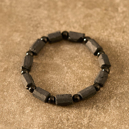 Schwarzes Turmalin-Perlenarmband