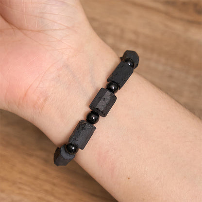 Schwarzes Turmalin-Perlenarmband