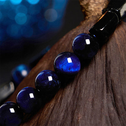 Blue Tiger's Eye Tourmaline Bracelet