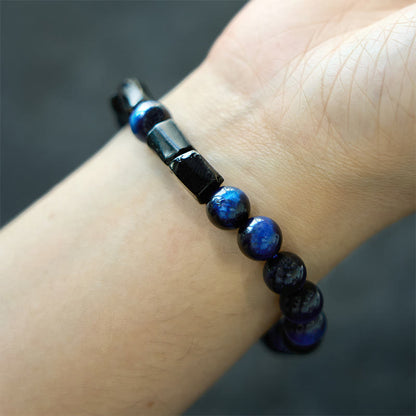 Blue Tiger's Eye Tourmaline Bracelet