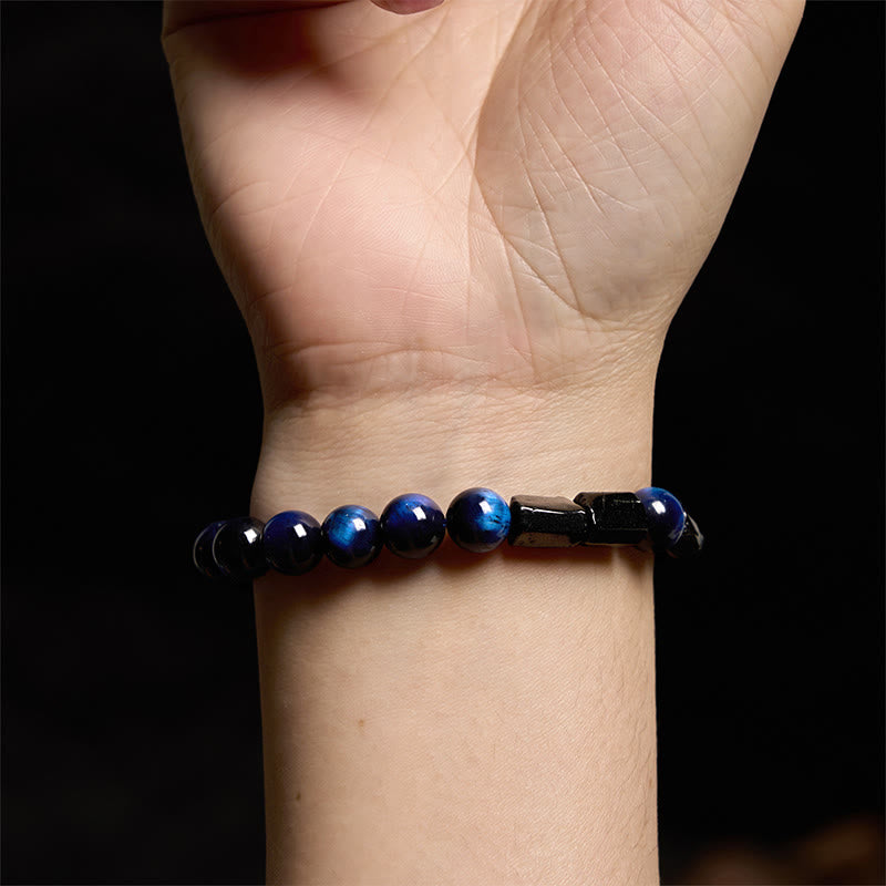 Blue Tiger's Eye Tourmaline Bracelet
