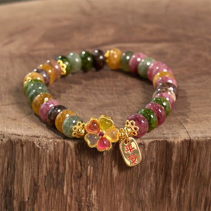 Tourmaline Jade Bead Bracelet