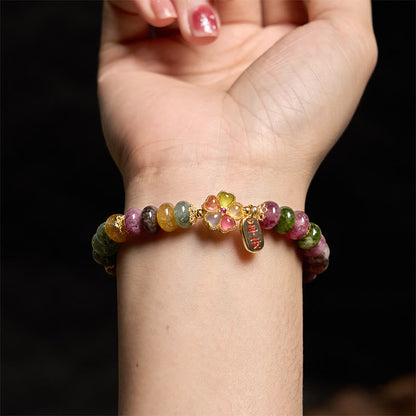 Tourmaline Jade Bead Bracelet