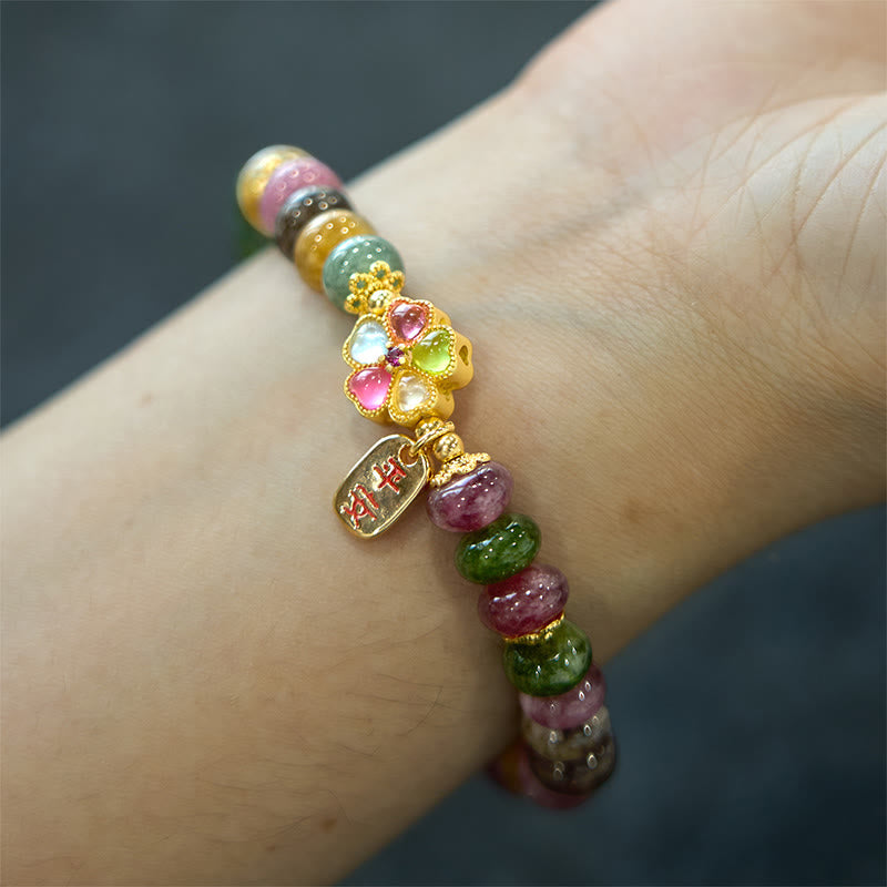 Tourmaline Jade Bead Bracelet