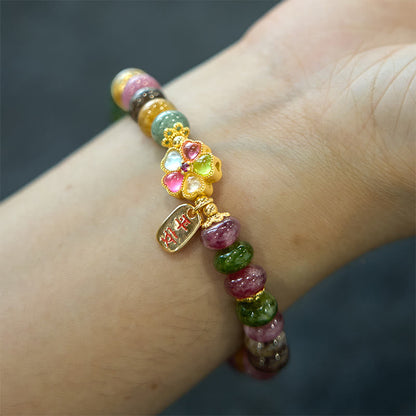 Tourmaline Jade Bead Bracelet