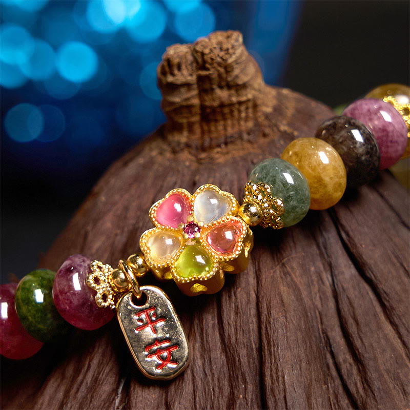 Tourmaline Jade Bead Bracelet