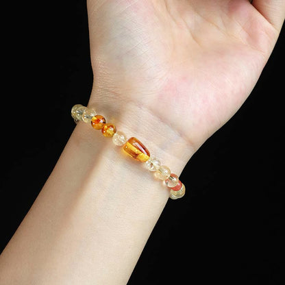 Citrine Pearl Topaz Crystal Bracelet